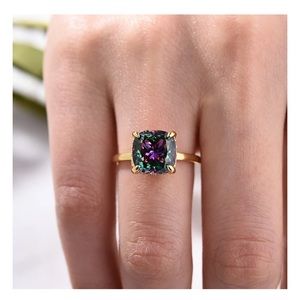 Noble 3.5 Carat Cushion Alexandrite Ring